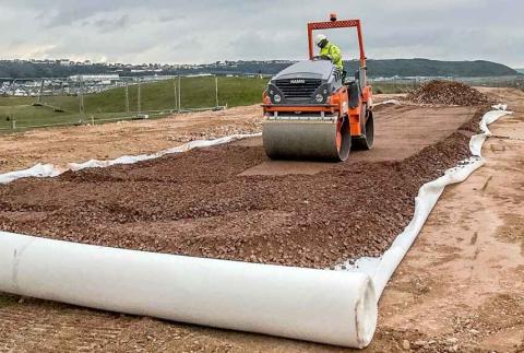 Non-woven geotextile used in highway construction