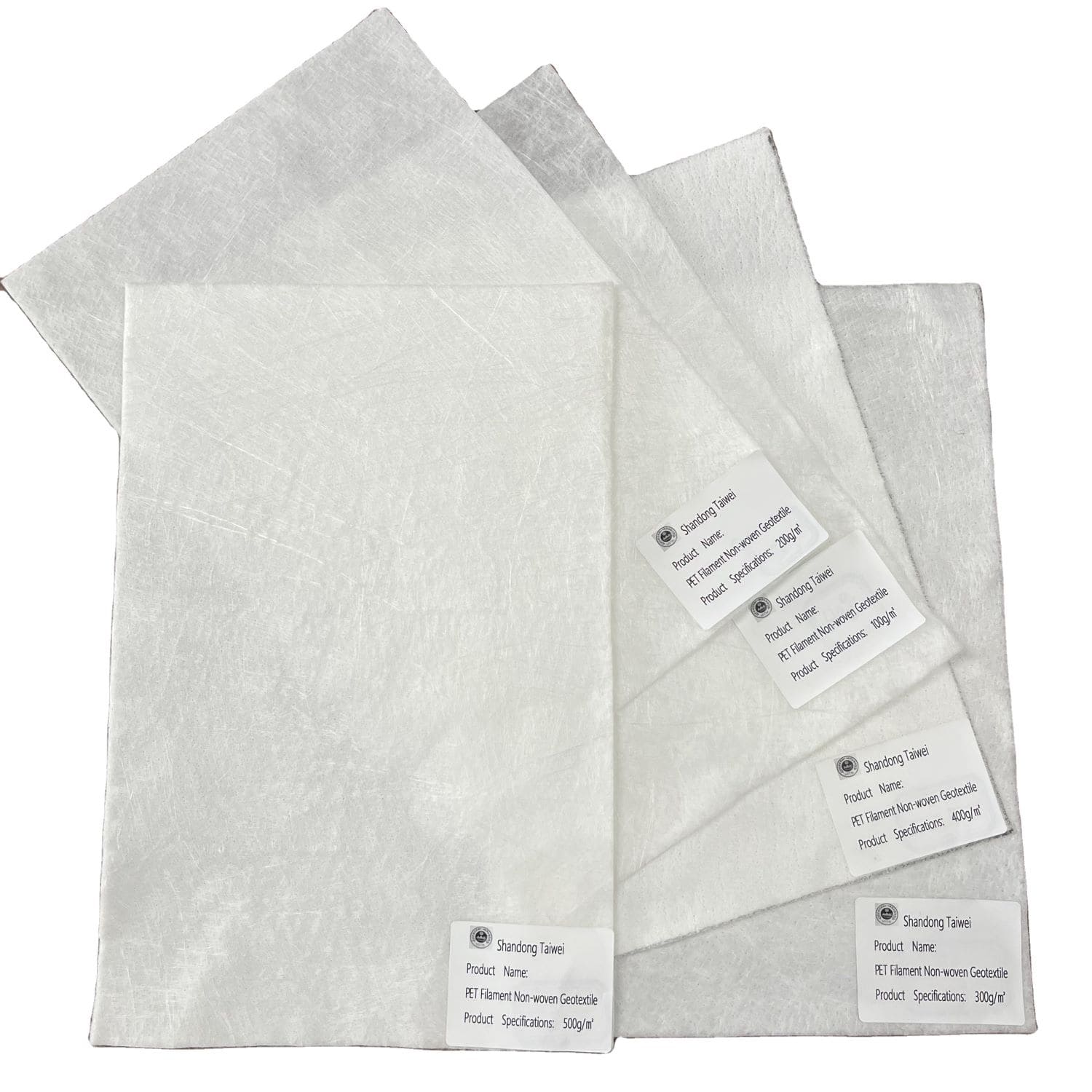 Kain geotekstil poliester bukan tenunan drainase kekuatan tinggi